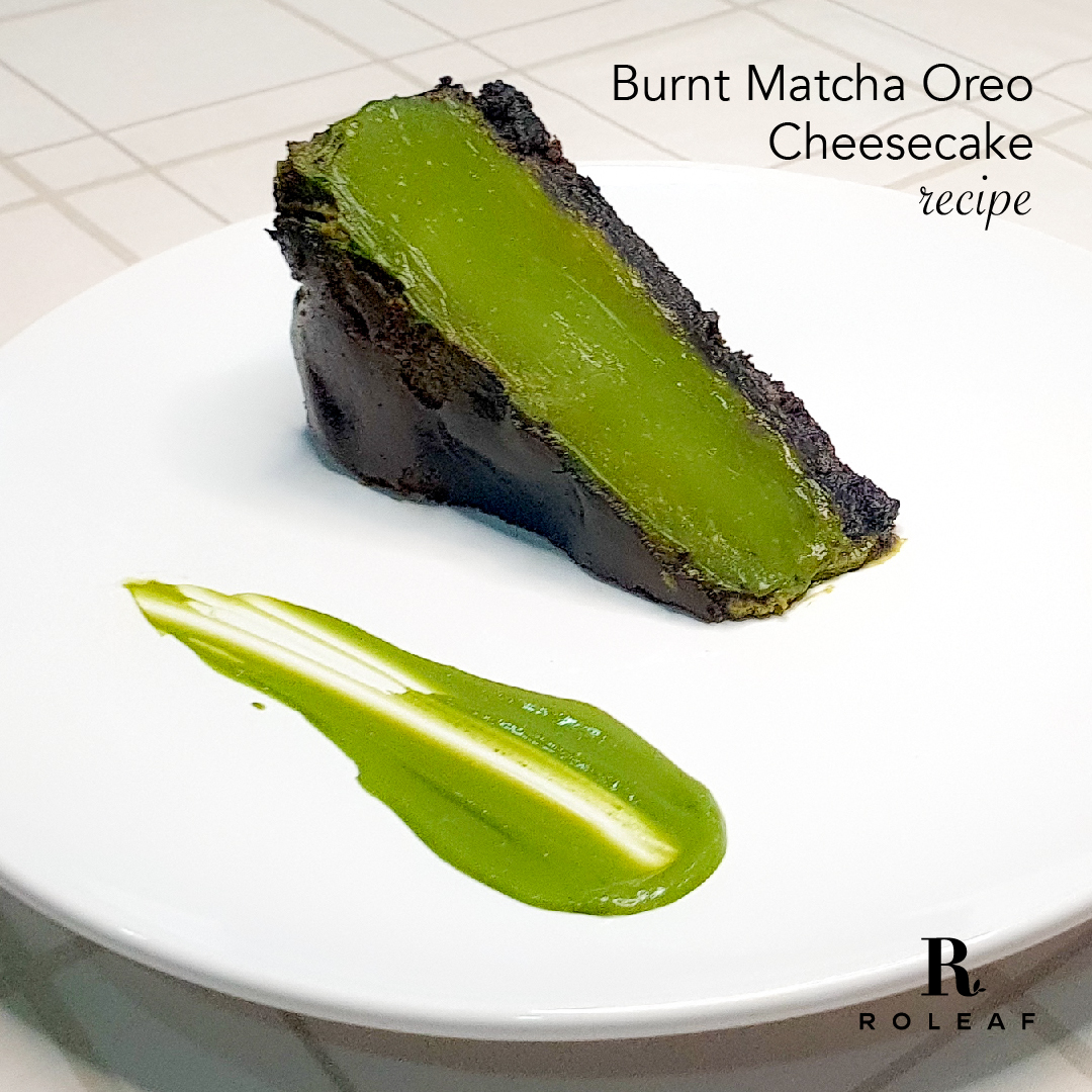 roleaf burnt matcha oreo cheesecake recipe