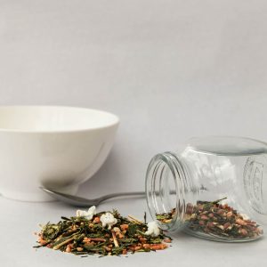 roleaf loose/teabag Geisha Genmaicha in transparent jar