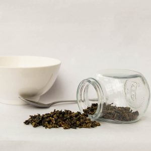 roleaf loose/teabag Moderately Baked Tie Kuan Yin Fine Cut in transparent jar