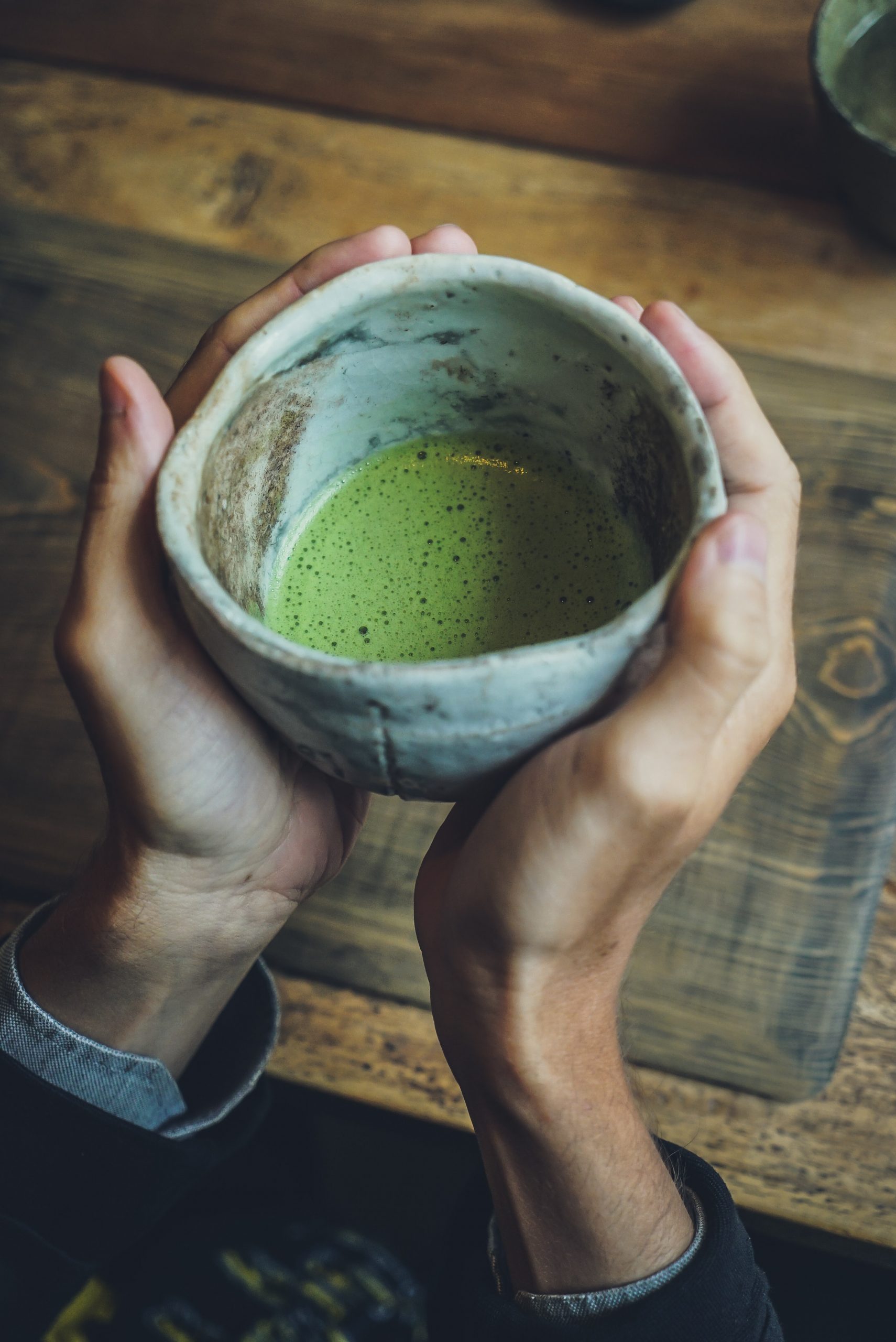 matcha green tea in cup